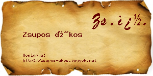 Zsupos Ákos névjegykártya